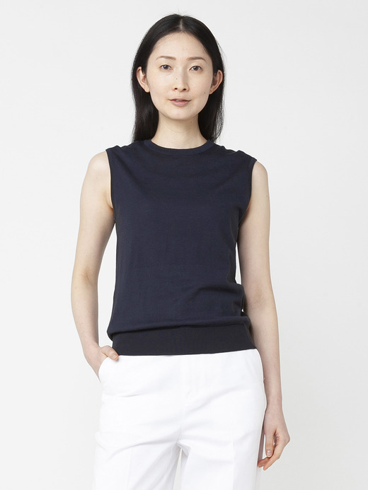レディース 30G ノースリーブ クルーネックニット【MODERN FIT】 詳細画像 NAVY 2