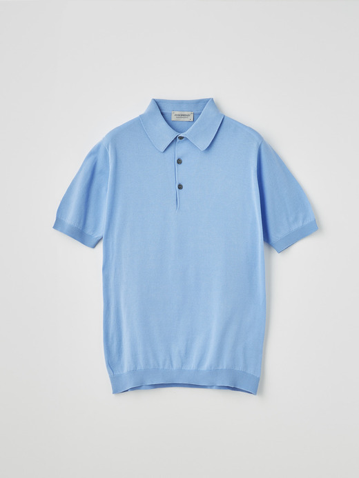メンズ 30G 半袖 ニットポロシャツ【MODERN FIT】 詳細画像 CORNFLOWER BLUE 1