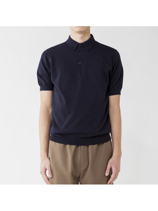 メンズ 30G 半袖 ニットポロシャツ【MODERN FIT】 詳細画像 NAVY 3