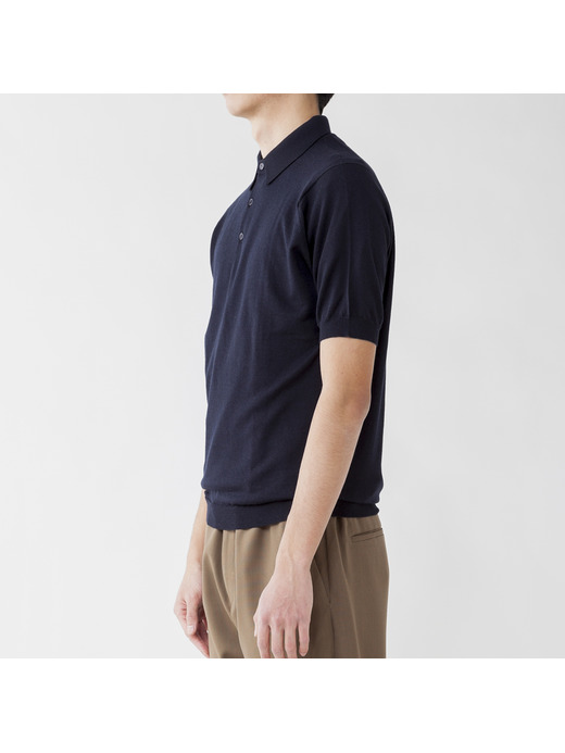 メンズ 30G 半袖 ニットポロシャツ【MODERN FIT】 詳細画像 NAVY 4