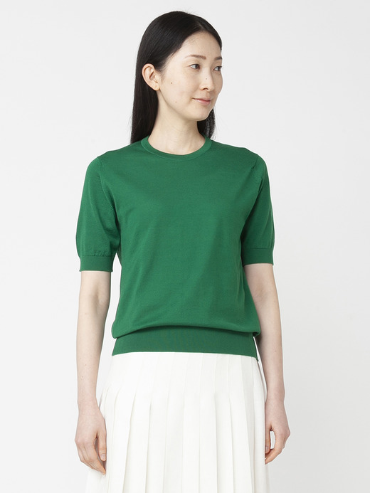 レディース 30G 半袖 クルーネックニット【MODERN FIT】 詳細画像 SCOTCH GREEN 5
