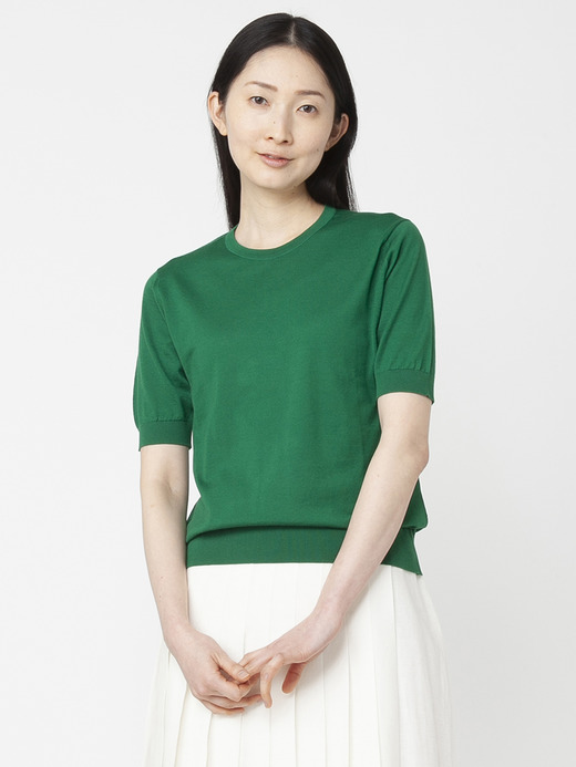 レディース 30G 半袖 クルーネックニット【MODERN FIT】 詳細画像 SCOTCH GREEN 6