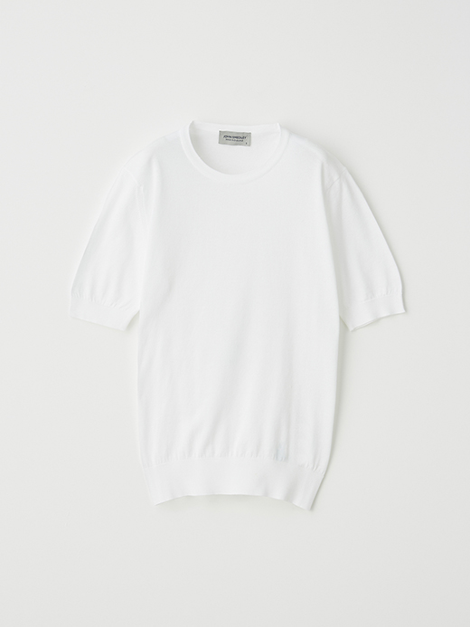 レディース 30G 半袖 クルーネックニット【MODERN FIT】 詳細画像 WHITE 1