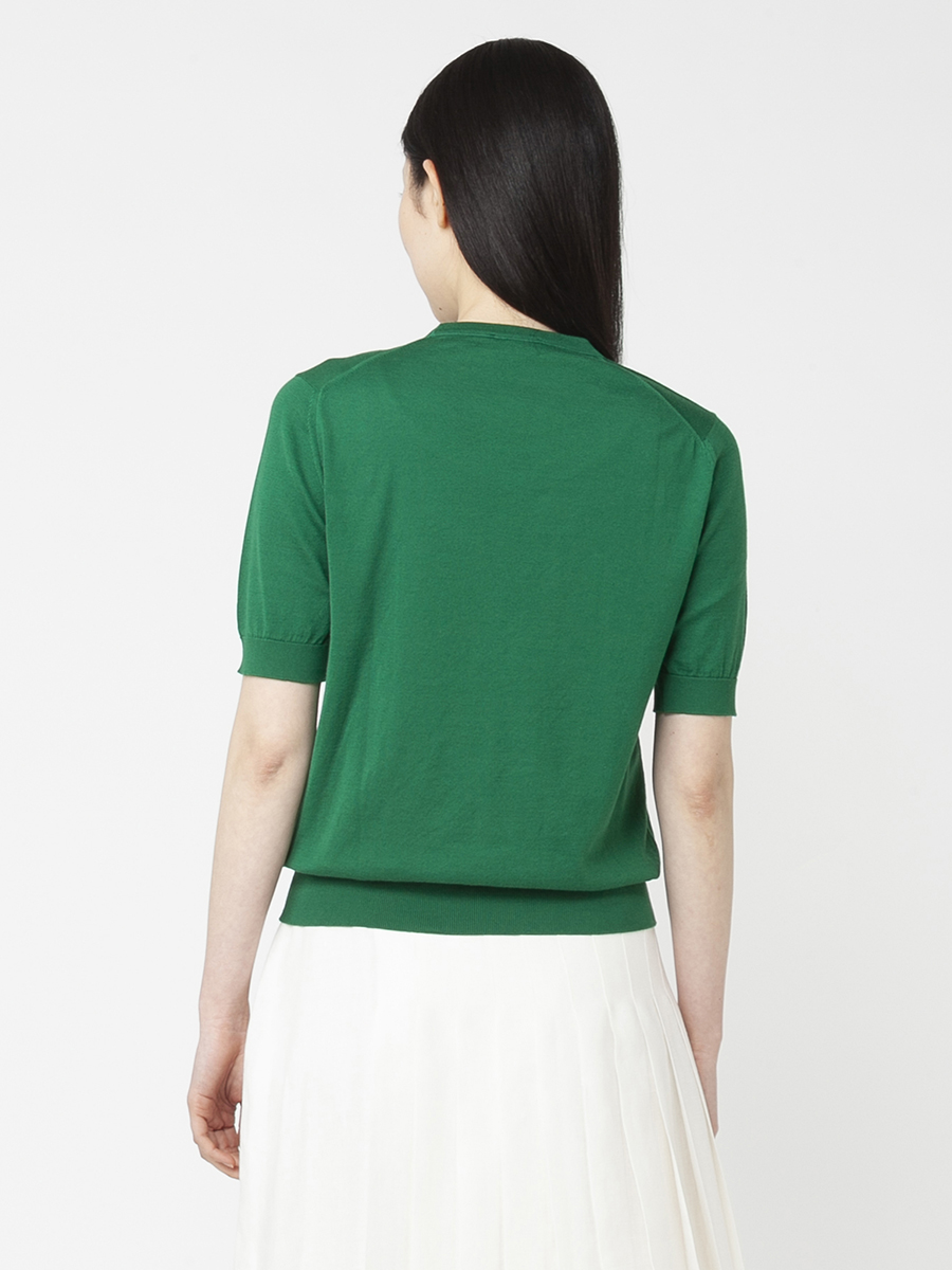 美品 PHOEBE ENGLISH×JOHN SMEDLEY デザイン半袖ニット-