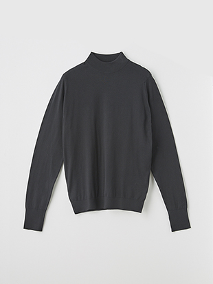 メンズ 30G 長袖 モックネックニット【EASY FIT】