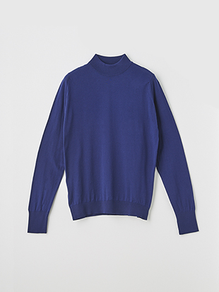 メンズ 30G 長袖 モックネックニット【EASY FIT】