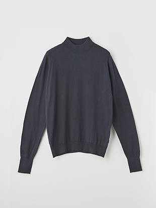 メンズ 30G 長袖 モックネックニット【EASY FIT】