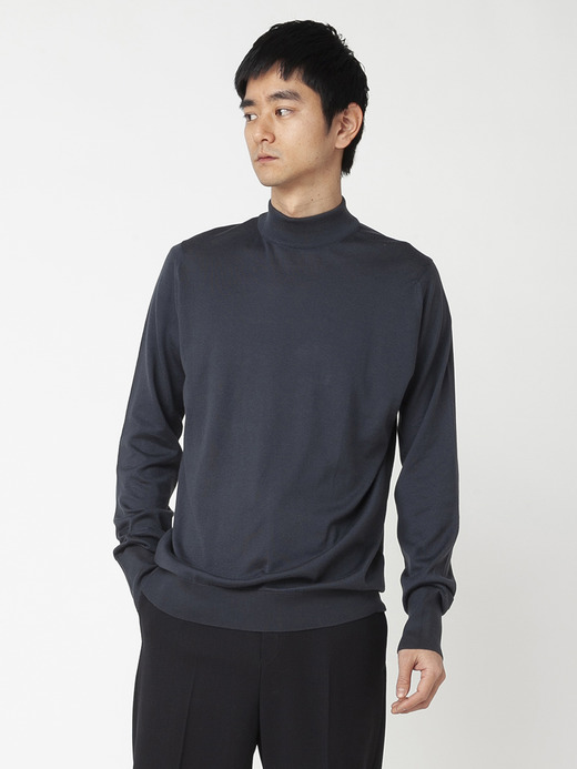 メンズ 30G 長袖 モックネックニット【EASY FIT】 詳細画像 GRANITE 1