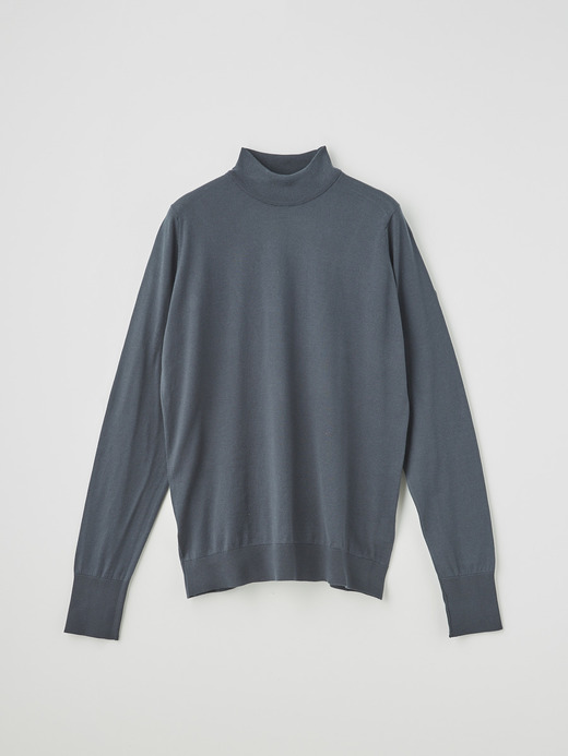 メンズ 30G 長袖 モックネックニット【EASY FIT】 詳細画像 GRANITE 2