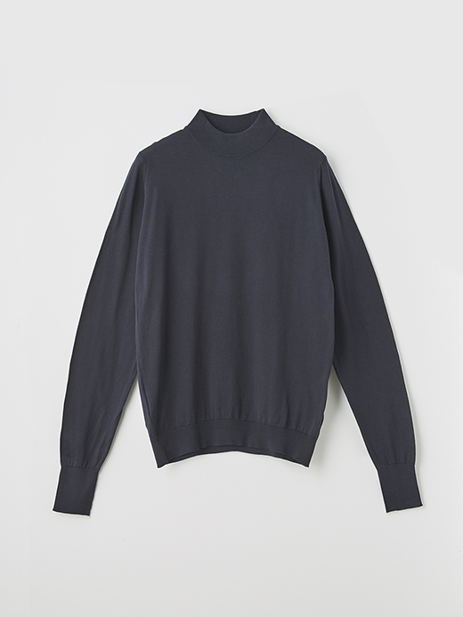 メンズ 30G 長袖 モックネックニット【EASY FIT】 詳細画像 NAVY 1