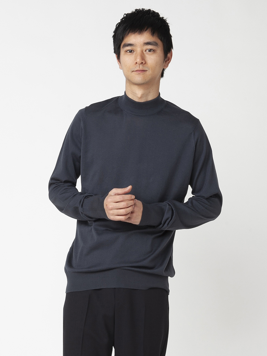 メンズ 30G 長袖 モックネックニット【EASY FIT】|メンズ・レディース メンズ 30G 長袖 モックネックニット【EASY FIT】|メンズ・レディース