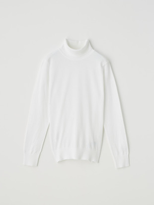 レディース 30G 長袖 タートルネックニット【SLIM FIT】