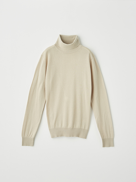 レディース 30G 長袖 タートルネックニット【SLIM FIT】 詳細画像 ALMOND 1