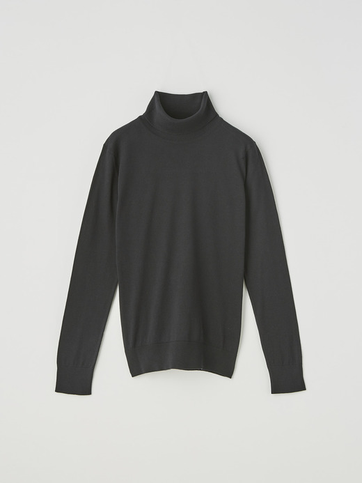 レディース 30G 長袖 タートルネックニット【SLIM FIT】 詳細画像 BLACK 1