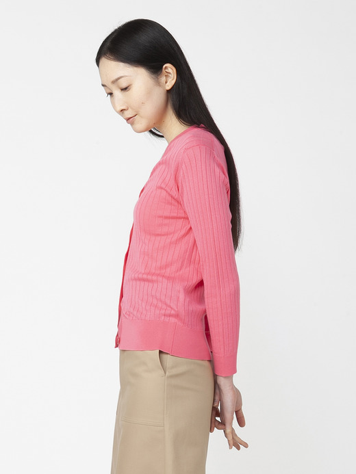 レディース 30G 長袖 Vネックリブ カーディガン 詳細画像 FLAMINGO 3