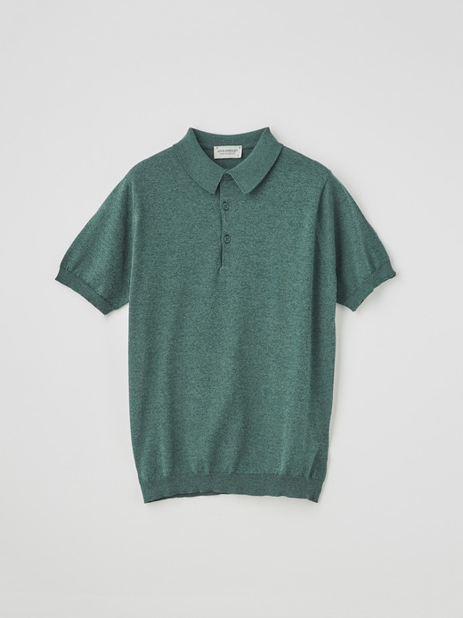 メンズ 30G コットンメリノ 半袖ポロシャツ 詳細画像 BOTTLE GREEN 1