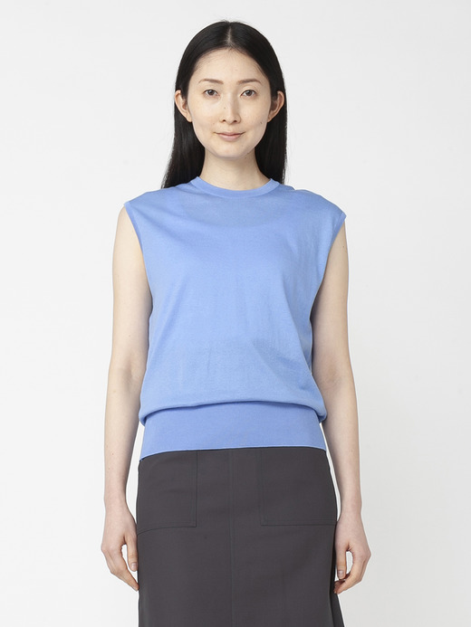 レディース 30G ノースリーブ ニット【COMMON FIT】 詳細画像 CORNFLOWER BLUE 1