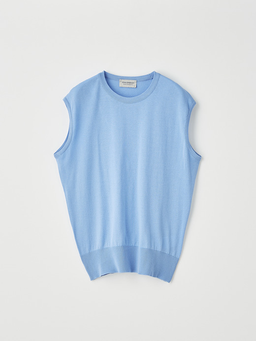 レディース 30G ノースリーブ ニット【COMMON FIT】 詳細画像 CORNFLOWER BLUE 2