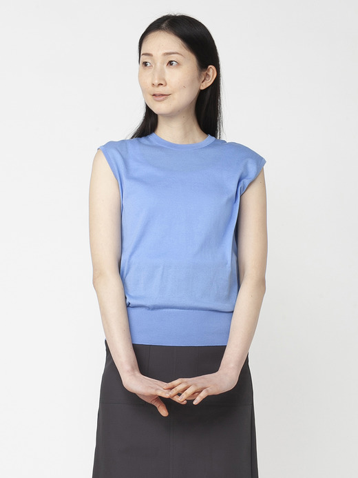 レディース 30G ノースリーブ ニット【COMMON FIT】 詳細画像 CORNFLOWER BLUE 4