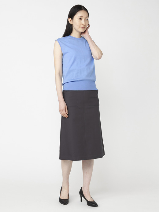 レディース 30G ノースリーブ ニット【COMMON FIT】 詳細画像 CORNFLOWER BLUE 6