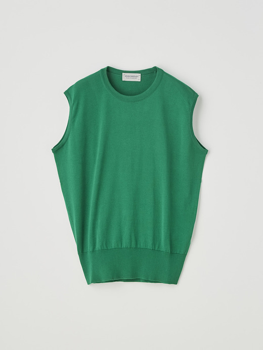 レディース 30G ノースリーブ ニット【COMMON FIT】 詳細画像 SCOTCH GREEN 1