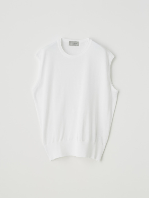 レディース 30G ノースリーブ ニット【COMMON FIT】 詳細画像 WHITE 1
