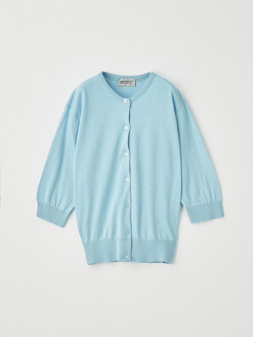 レディース 30G 半袖 クルーネック カーディガン 詳細画像 BLUE SPRING 1
