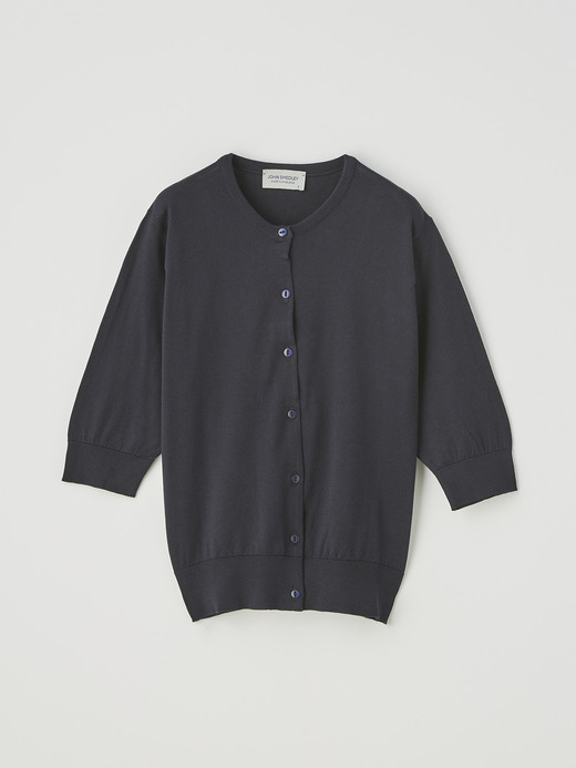 レディース 30G 半袖 クルーネック カーディガン 詳細画像 NAVY 1