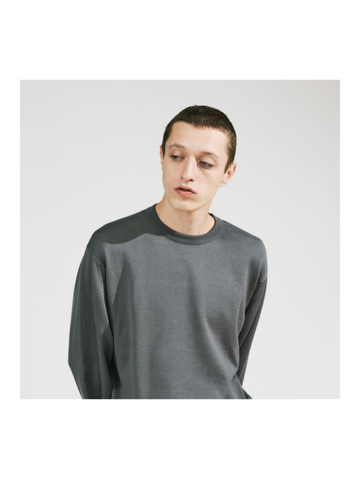 メンズ 24G 長袖 クルーネックニット【SWEATER SERIES】 詳細画像 COBBLE GREY 6