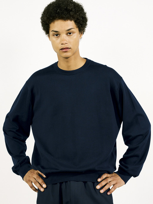 メンズ 24G 長袖 クルーネックニット【SWEATER SERIES】 詳細画像 NAVY 2