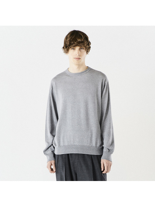 メンズ 24G 長袖 クルーネックニット【SWEATER SERIES】 詳細画像 SILVER 2