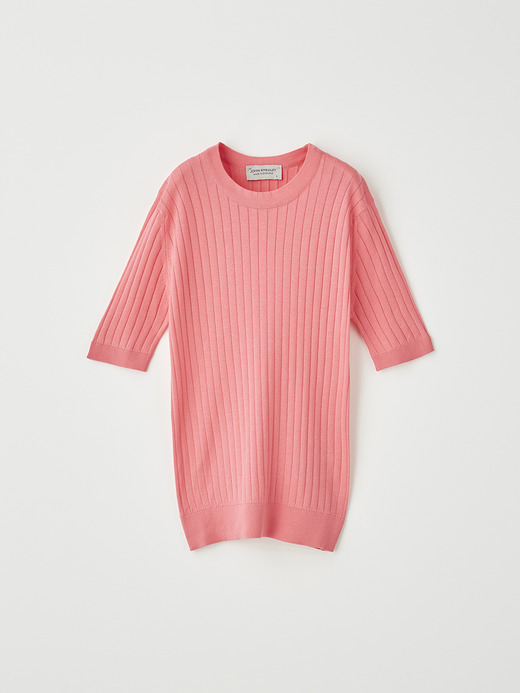  レディース 30G 半袖 クルーネック リブニット 詳細画像 FLAMINGO 2