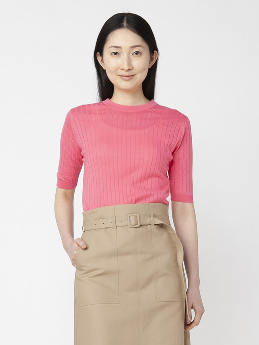  レディース 30G 半袖 クルーネック リブニット 詳細画像 FLAMINGO 6