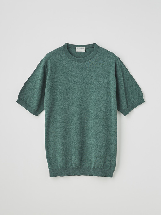 メンズ 30G  コットンメリノ 半袖クルーネックニット 詳細画像 BOTTLE GREEN 1