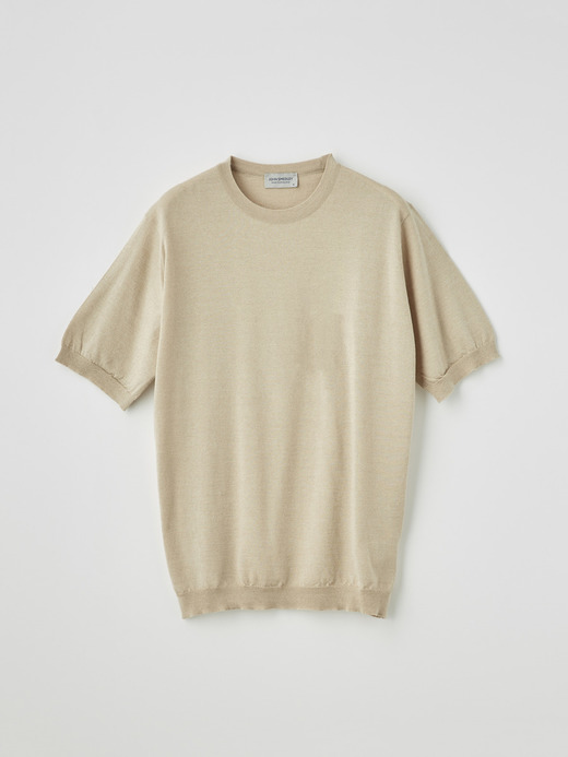 メンズ 30G  コットンメリノ 半袖クルーネックニット 詳細画像 LIGHT TAUPE 1