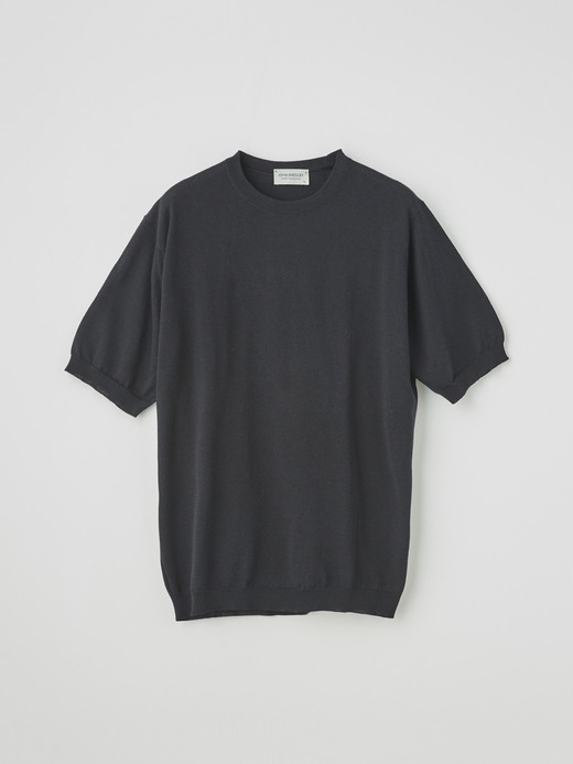 メンズ 30G  コットンメリノ 半袖クルーネックニット 詳細画像 NAVY 1