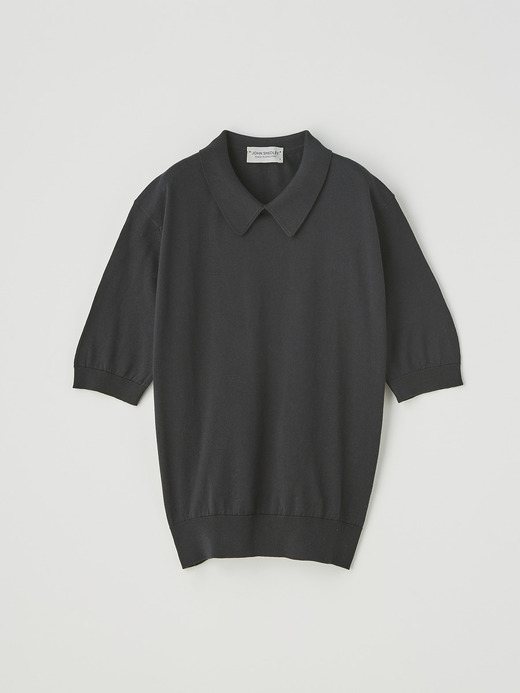 レディース 30G 半袖ニットポロシャツ 詳細画像 BLACK 1