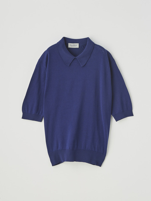レディース 30G 半袖ニットポロシャツ 詳細画像 MARINE BLUE 2