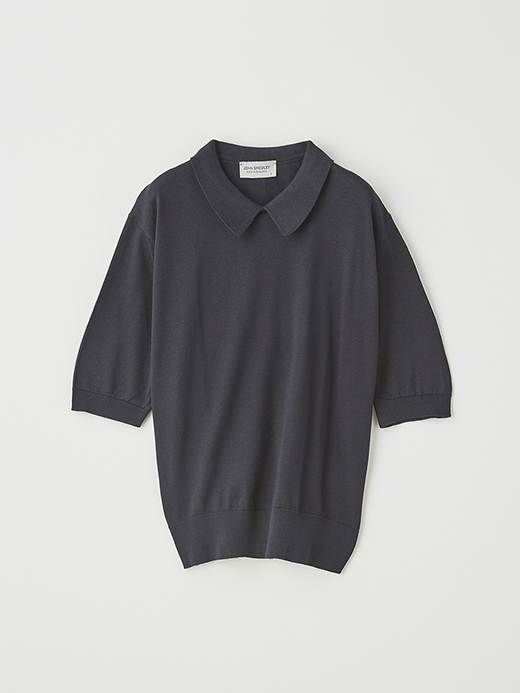 レディース 30G 半袖ニットポロシャツ 詳細画像 NAVY 1