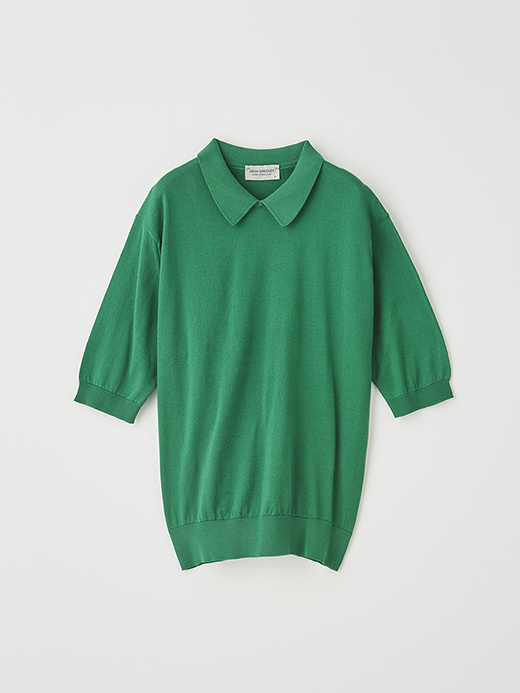 レディース 30G 半袖ニットポロシャツ 詳細画像 SCOTCH GREEN 1