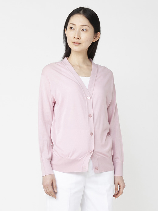 レディース 30G 長袖 Vネックカーディガン【COMMON FIT】 詳細画像 CHALK PINK 5