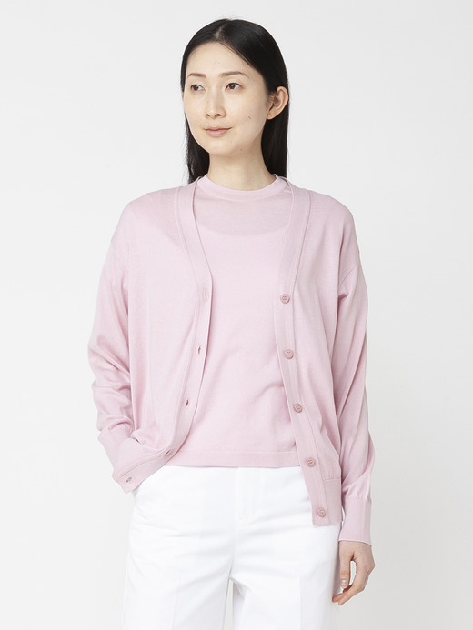 レディース 30G 長袖 Vネックカーディガン【COMMON FIT】 詳細画像 CHALK PINK 7