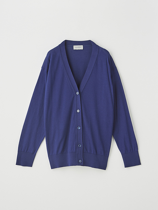 レディース 30G 長袖 Vネックカーディガン【COMMON FIT】 詳細画像 MARINE BLUE 1