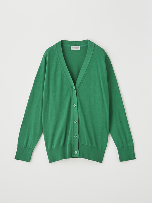 レディース 30G 長袖 Vネックカーディガン【COMMON FIT】 詳細画像 SCOTCH GREEN 1