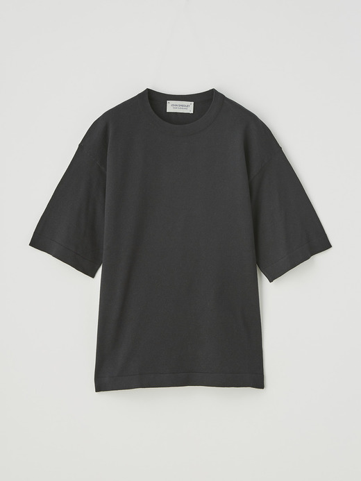 レディース 30G 半袖クルーネックニット【COMMON FIT】 詳細画像 BLACK 1