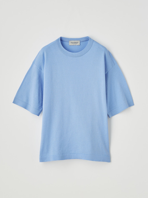 レディース 30G 半袖クルーネックニット【COMMON FIT】 詳細画像 CORNFLOWER BLUE 1