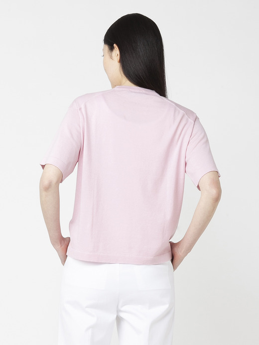 レディース 30G 半袖クルーネックニット【COMMON FIT】 詳細画像 CHALK PINK 4