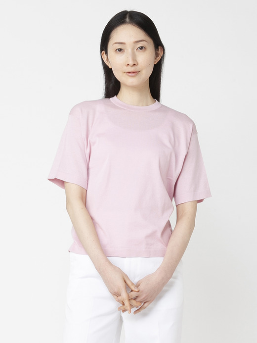 レディース 30G 半袖クルーネックニット【COMMON FIT】 詳細画像 CHALK PINK 5