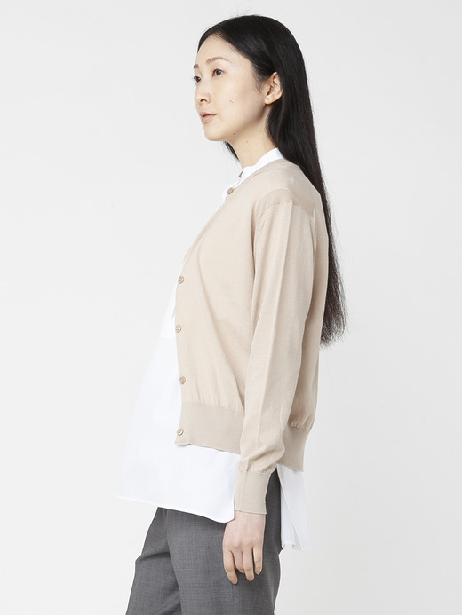 レディース 30G 長袖クルーネックカーディガン【COMMON FIT】 詳細画像 ALMOND 3