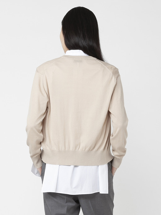 レディース 30G 長袖クルーネックカーディガン【COMMON FIT】 詳細画像 ALMOND 4